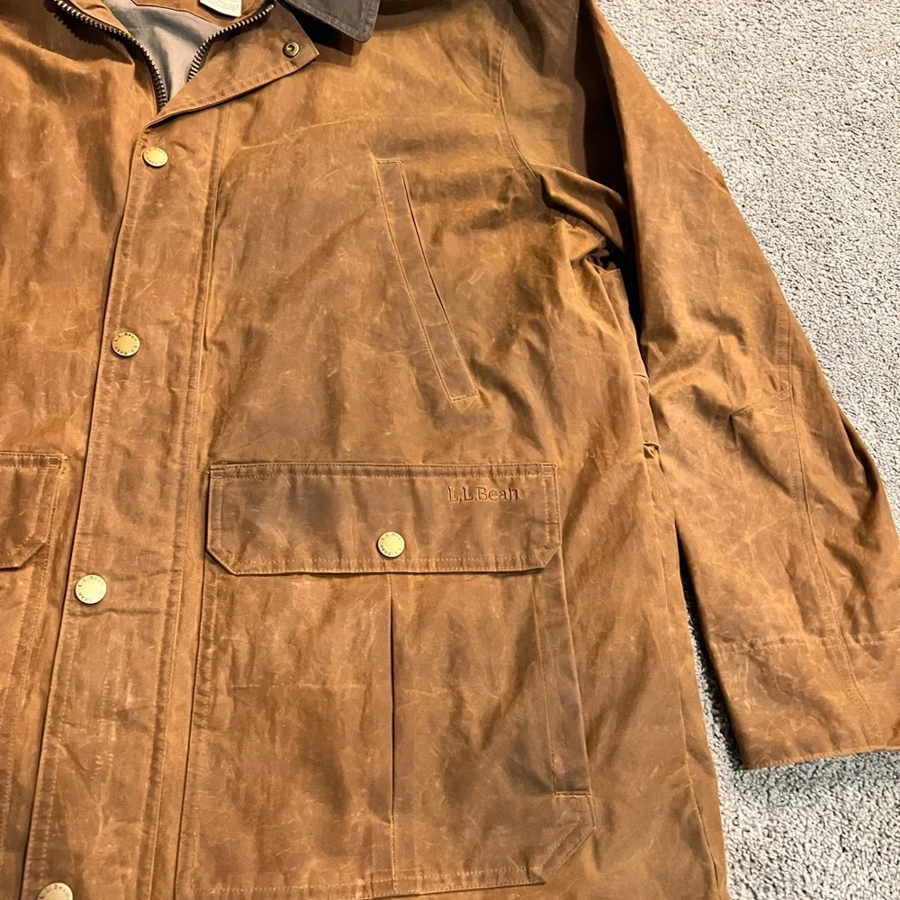 LL Bean Men's Double L Waxed-Cotton Upland Coat XL - Picture 5 of 10
